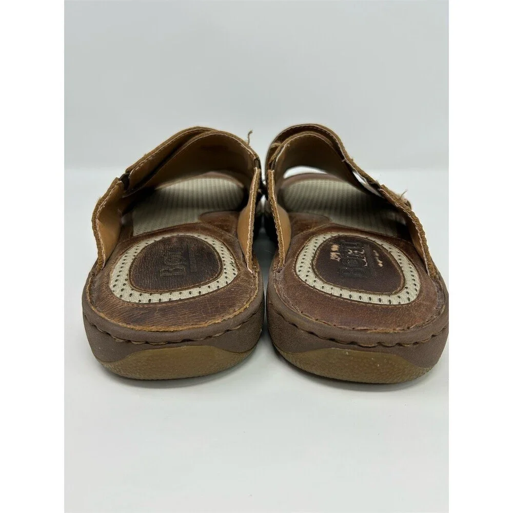 Born Men's Slide Sandals Brown Cross Strap Slip-On Comfort Casual Size 13
